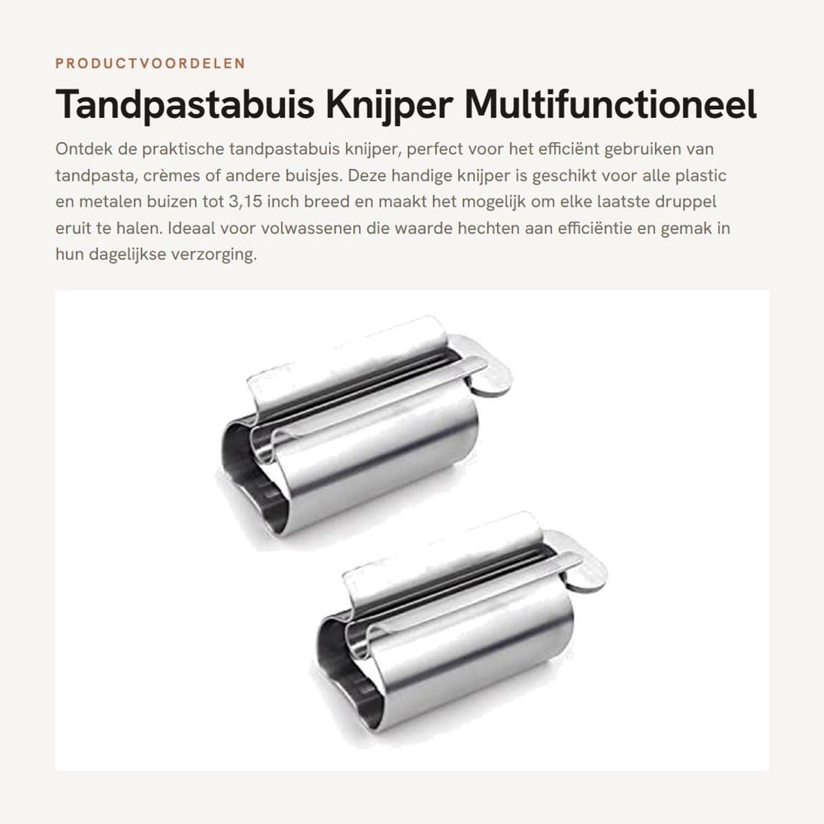 Dailygoods- Tandpastabuis Knijper 2 Stuks - Roestvrij Staal - Multifunctioneel - Handig in Gebruik - Duurzaam - Geschikt voor Buis van 3,15 Inch - Tandpastadispencer — afbeelding 1