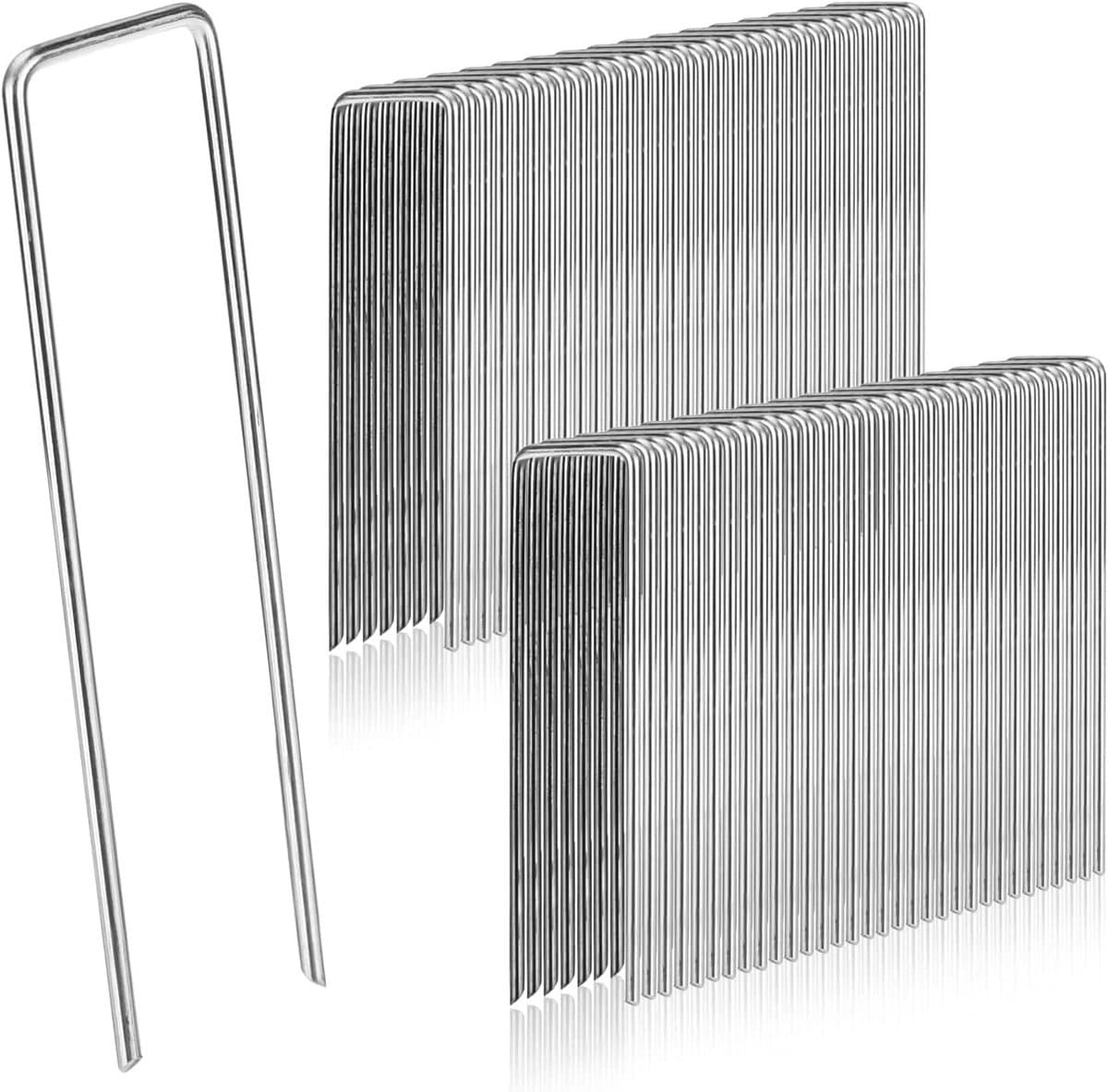 Pack van 50 roestbestendige grondankers voor onkruidbestrijding, gegalvaniseerd staal, 200 mm lang, 40 mm diameter, 2.5 mm dik — afbeelding 1