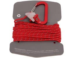 Dailygoods- Waslijn Fluorescerend - Verstelbare Lengte - Camping Waslijn - Reflecterende Staaldraad - Multifunctioneel - Clip Haak Ontwerp - Ophangtouw
