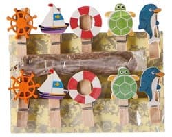 Dailygoods- Houten Knijpers 10 Stuks - Mini Wasknijpers - Fotoklemmen - Paperclips - Berichtklemmen - Decoratieklemmen