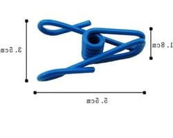 Waslijn met knijpers - Draagbaar rek - Reizen en kamperen - Uittrekbaar en verstelbaar - Tot 3.6 meter - Blauw
