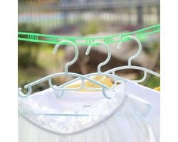 Waslijn - Kledinglijn Drooglijn - Kleding Drogen - Antislip Winddicht - 87 meter - Groen