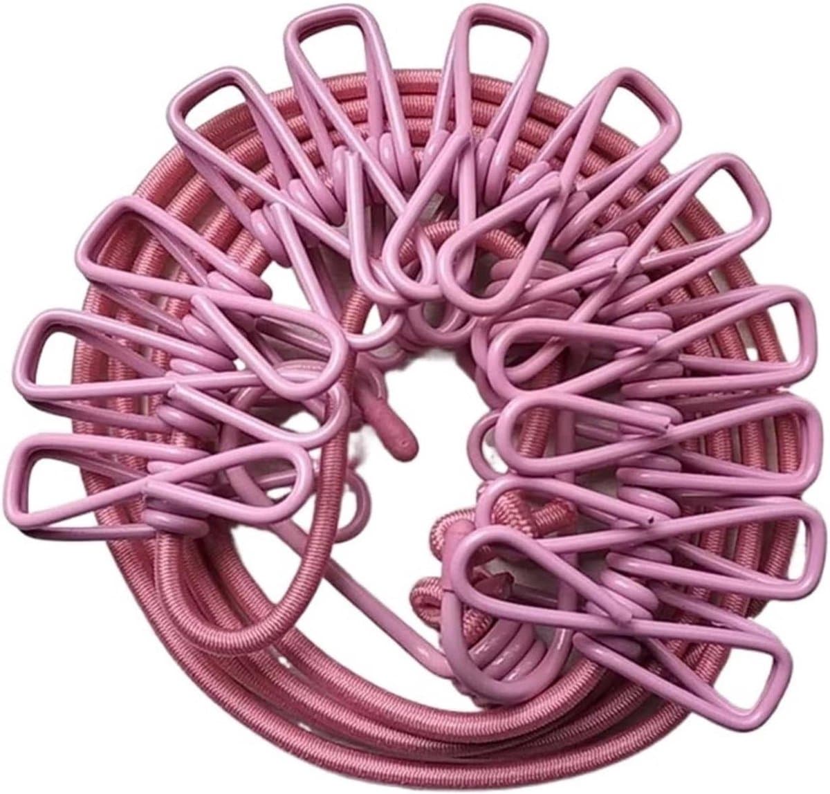 Waslijn Draagbaar - Reiskledingrek Drooglijn - Kleding Drogen - Elastisch Winddicht - 1-9 Meter - Roze — afbeelding 1