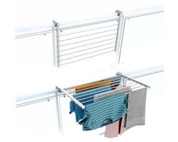 Allecto - Balkon droogrek - Opklapbaar en duurzaam - Wit - Kleding droogrek - Perfect voor terras en balkon - Roestvrij staal en aluminium