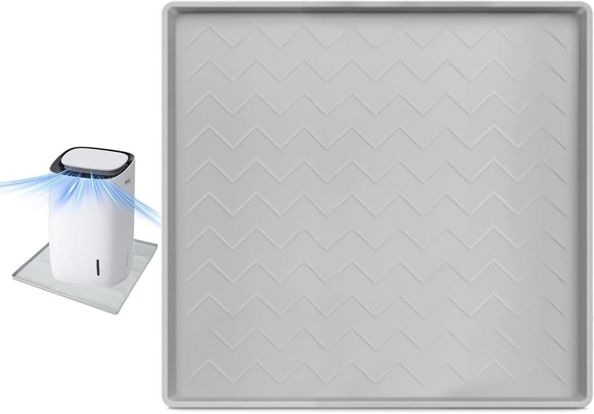 Opvangbak Airco - Lekbak Siliconen - Apparaten Beschermen - Waterdicht Antislip - 55x55 cm - Grijs — afbeelding 1