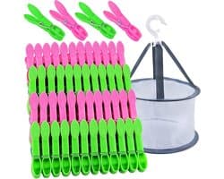 48 Stuks Kleurige Kledingknijpers - Winddichte Plastic Klemmen voor Waslijnen en Sokken, Ideaal voor Buitengebruik en Binnengebruik