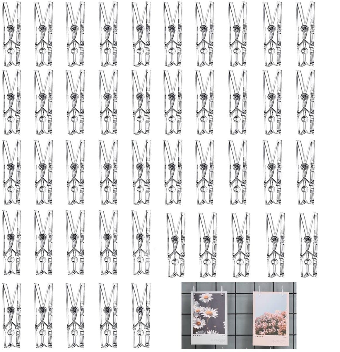 Byshayne- Foto Clips 100 Stuks - Kleine Wasknijpers - Kunststof - Decoratie - DIY Projecten - Diverse Kleuren - Stevige Klemkracht — afbeelding 1