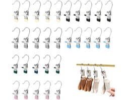 Dailygoods- Wasknijpers Roestvrij Staal - Set van 60 - Duurzaam - Compact 10.5 x 2.3 cm - Ideaal voor Binnen/Buiten - Stevige Veer - Knijpers