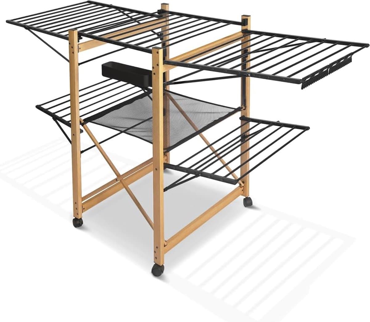 Droogrek - Inklapbaar wasrek voor binnen en buiten - Staand droogrek met vleugels - Ruimtebesparend en lichtgewicht - Voor kleine en grote wasjes - Perfect voor appartementen, balkon en studentenkamer - Snel opvouwbaar - Wasdroogrek voor huishoudelij — afbeelding 1