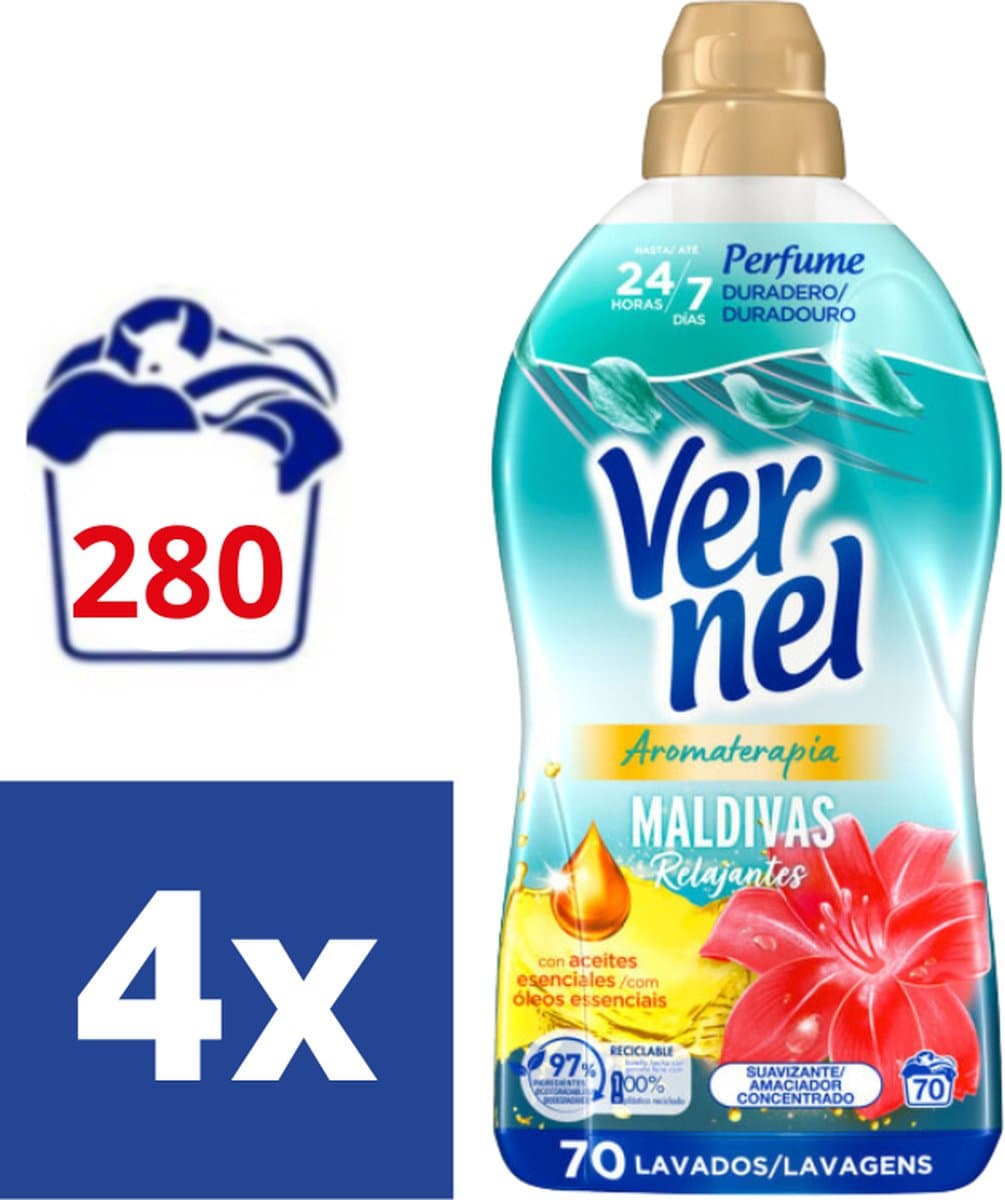 Vernel Wasverzachter Maldivas - 4 x 1.26 l (280 wasbeurten) — afbeelding 1