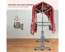 CLVP® Wasrek Inklapbaar op Wieltjes - Droogmolen - Droogtoren Staand