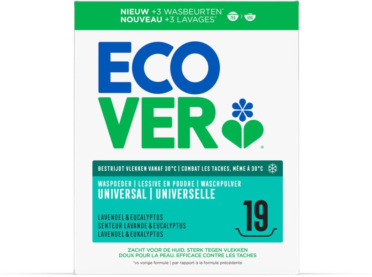 Ecover Waspoeder Universal 19 Wasbeurten - 950 gr — afbeelding 1