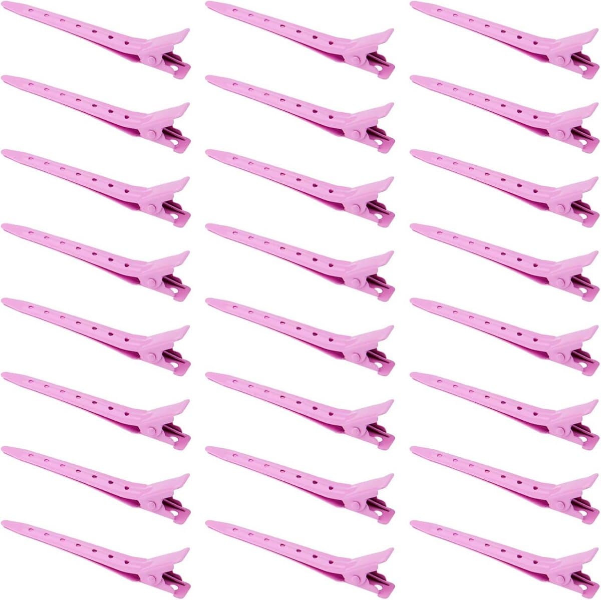 24 Stuks Roze Metalen Haarclips met Krokodillenklemmen voor Styling en Kleuring — afbeelding 1