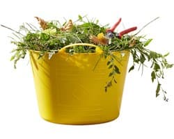 Flexibele kuip / emmer - geel - 15 liter - kunststof - 35 x 28 cm - met handvatten