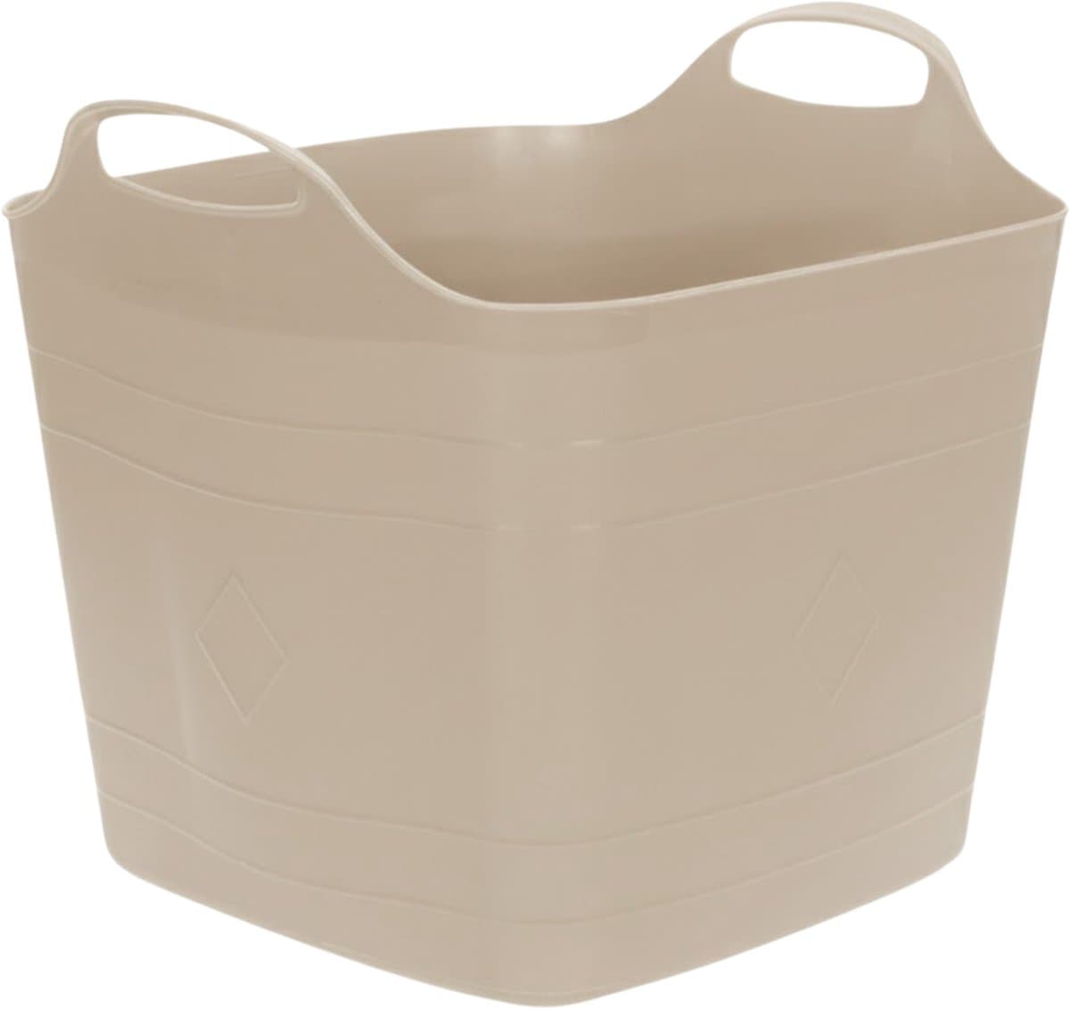 Excellent houseware flexibele kuip / emmer - beige - 25 l - kunststof - 40 x 35 cm - met handvatten — afbeelding 1