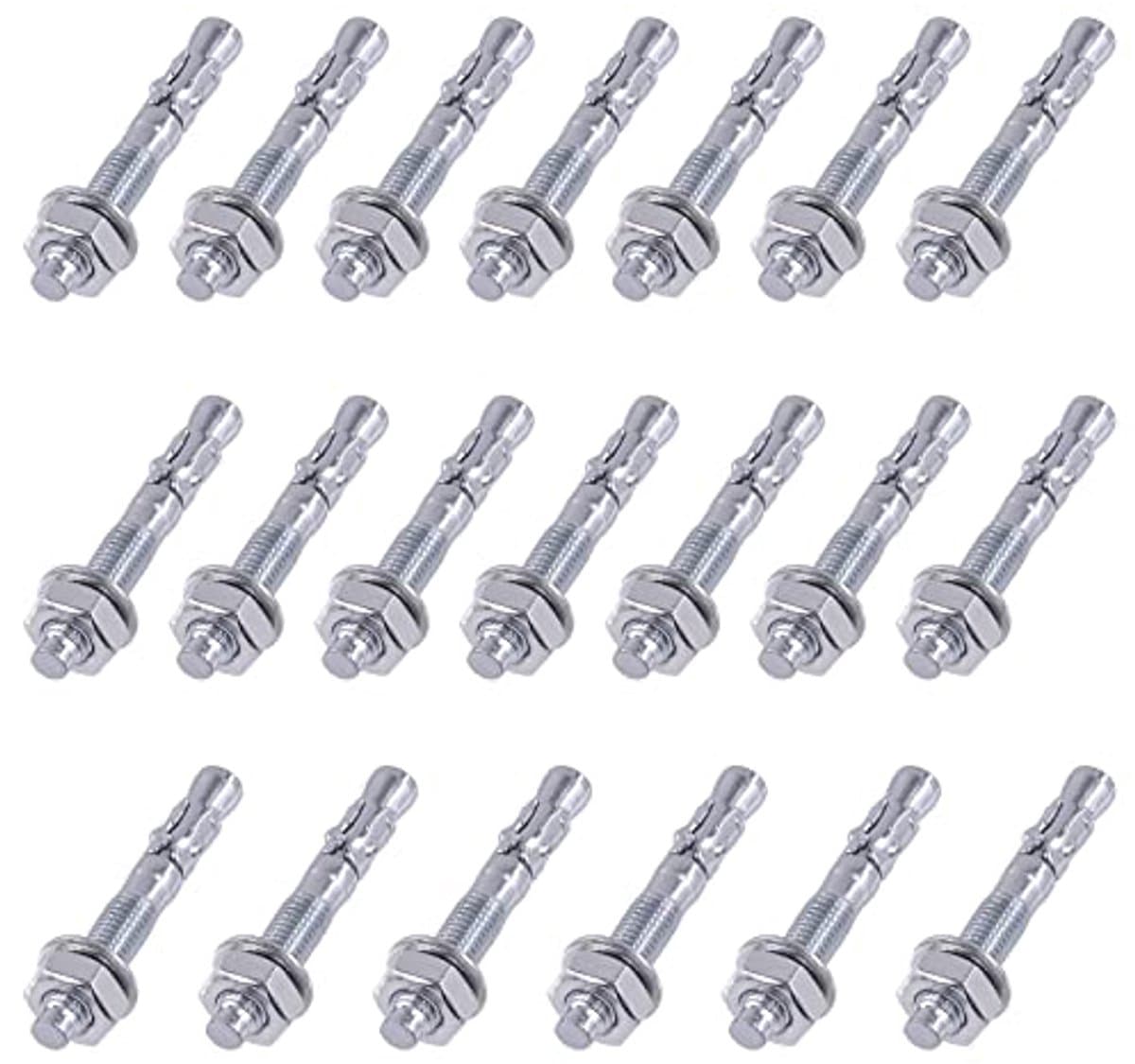 Wigankers 3/8" x 3" Verzinkt Heavy Duty Bevestiging voor Beton - 20 Stuks — afbeelding 1