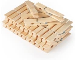 EXCITAT 100 stuks - Clips - Kleine houten clips - Lente wasknijpers - Geschikt voor foto's, feesten, kantoren, scholen, kleding