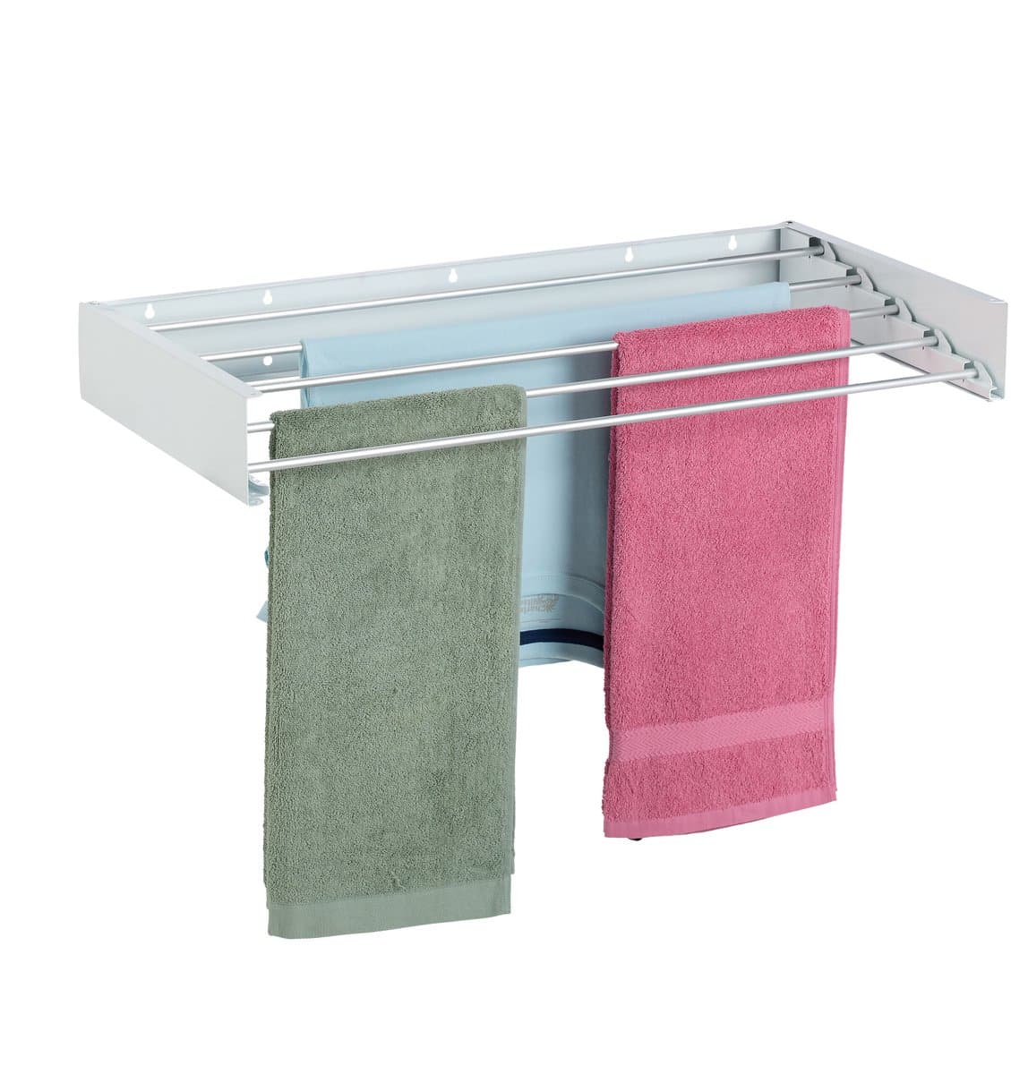 wanddroogrek inklapbaar - 15 x 80 x 40 cm - binnen - buiten - wit — afbeelding 1