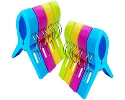 TOVBMUP Clips - Kleurrijk - Strandlakenclips - Plastic clips - Kledingclips - Voor kleding, handdoeken, badhanddoeken, dekens - Verpakking van 8
