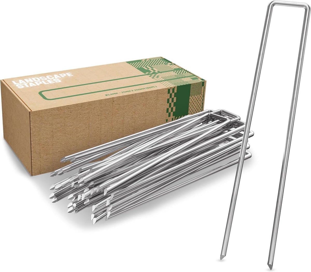 Anti-Roest Grondankers voor Harde Grond - 50 Stuks, 200 mm Lang, 25 mm Breed, Ø 3.8 mm — afbeelding 1