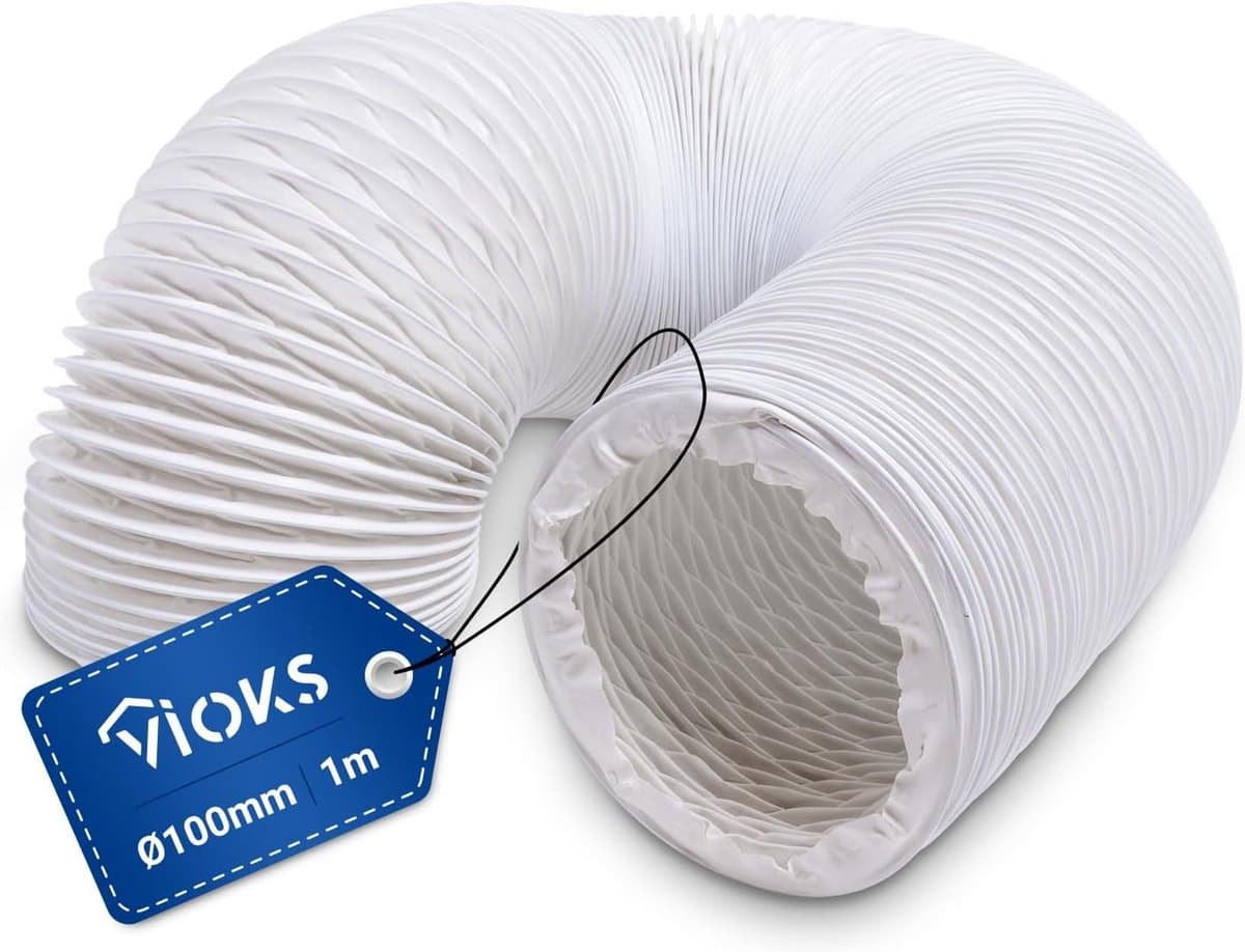 Flexibele Afvoerslang voor Drogerwasmachine of Airconditioning, 1 Meter, Wit — afbeelding 1