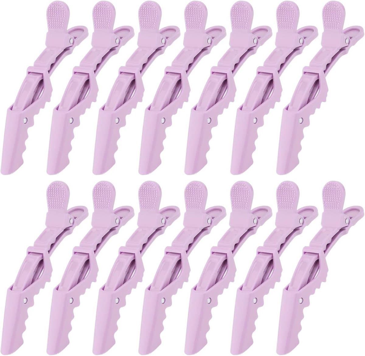 Grote Paarse Alligator Haarclips voor Kappers en Styling - 14 Stuks — afbeelding 1