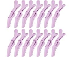 Grote Paarse Alligator Haarclips voor Kappers en Styling - 14 Stuks