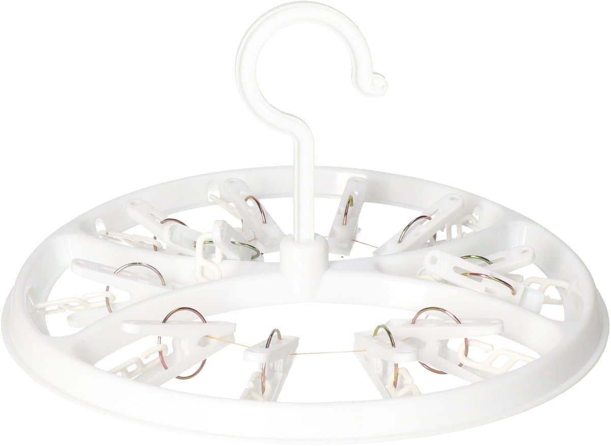 DID Droogcarrousel/droogmolen - wit - met 12 knijpers - 26,5 cm — afbeelding 1