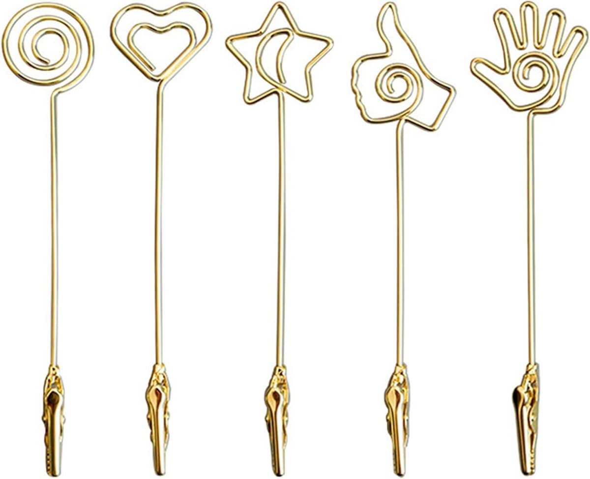 Set van 5 Metalen Clips voor Foto's, Notities en Tafeldecoratie — afbeelding 1