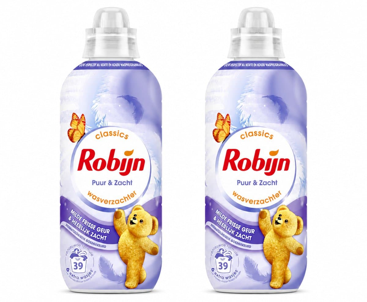 2 x Robijn – Wasverzachter – Puur & Zacht – 780 ml - Voordeelverpakking - 2 stuks — afbeelding 1