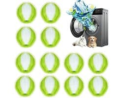 12 Stuks Wasballen, Nylon Haarverwijderaar, Herbruikbare Dierenhaarverwijderaar, 3,5 × 3,5 cm, voor Wasmachine & Droger, Effectieve Dierenhaarverwijderaar Tegen (groen)