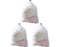 Wasnet voor kleding en ondergoed - 3 stuks waszakken met trekkoord, fijne mazen voor veilig wassen en reizen