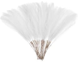 50 stuks kunstpampasgras, 52 cm, kunstmatig droog pampasgras, decoratie met steel, voor vloervaas, vulling, bruiloftsdecoratie, woonkamerdecoratie, wit