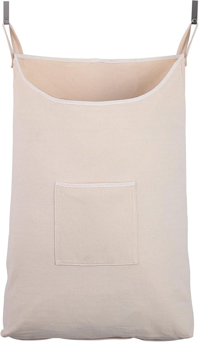 wasmand, deur opknoping waszak met haken (beige, 65 liter) — afbeelding 1
