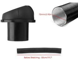 Dailygoods- Verwarmingspijp Aluminium 75mm - T Stuk/Y Stuk - Hoge Temperatuur - Ventilatie Slang - Compatibel met Webasto/Dometic - Lengte 50 cm - Luchtkanaal