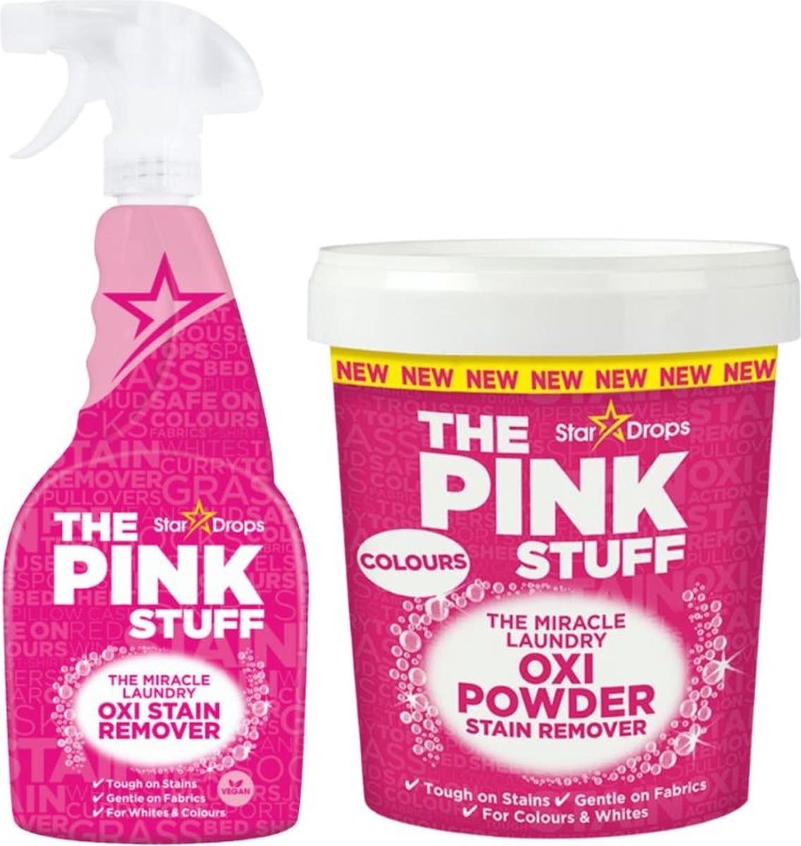 Combinatieset: The Pink Stuff - Vlekverwijderaar Spray + Vlekverwijderaar voor gekleurde- en witte was — afbeelding 1