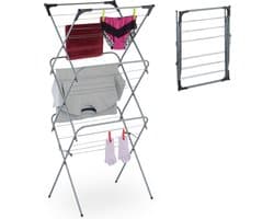 Inklapbaar droogrek - ruimtebesparend - grijs - ijzer & PP - 136x62x51 cm