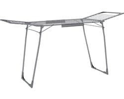 FurnStar Staand Droogrek - Wasrek Met Vleugels, Met Sokkenhouder - Droogrek Voor Wasgoed - Grijs - 56,5 x 173 x 96,5 cm