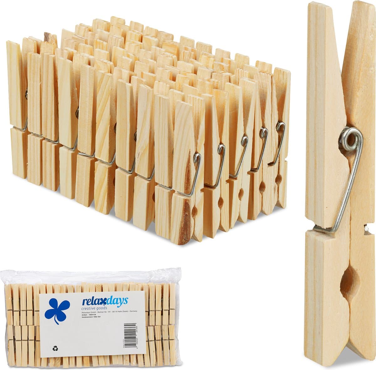 200x wasknijpers hout - houten knijpers - knutselen - ophangen van wasgoed — afbeelding 1