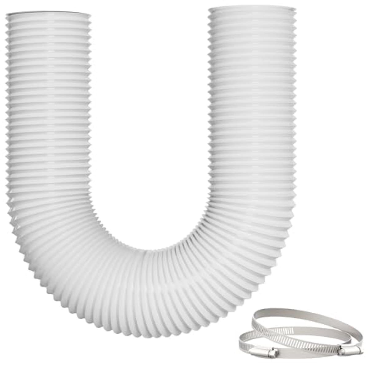 PromoHome Afzuigslang Ø150mm, 3m Lengte, Aluminium Flexbuis, Warmte-isolatie en Geluidsdemping, Eenvoudige Installatie, Snijbaar, Ventilatiebuis voor Droger en Afzuigkap, Wit — afbeelding 1