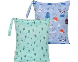Waterdichte Reiswaszakken 16 x 20 inch, 2 Stuks Herbruikbare Zak voor Nat Kleding, Ideaal voor Zwemmen en Organisatie van Wasgoed