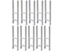 Paalanker - Grondanker H-anker - Houtconstructie Bouwen - Stabiele Verbinding - 10 stuks 600mm - Zwart