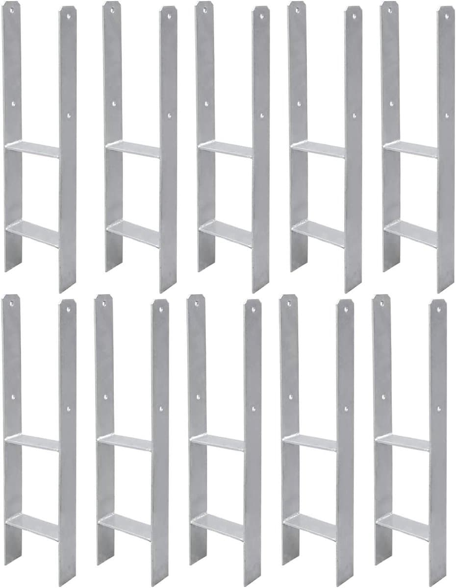 Paalanker - Grondanker H-anker - Houtconstructie Bouwen - Stabiele Verbinding - 10 stuks 600mm - Zwart — afbeelding 1