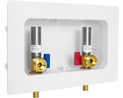 Wasmachine Outlet Box - Wateraansluiting - Aansluiten Water - Inclusief Waterstop - 10 x 6.5 Inch - Wit