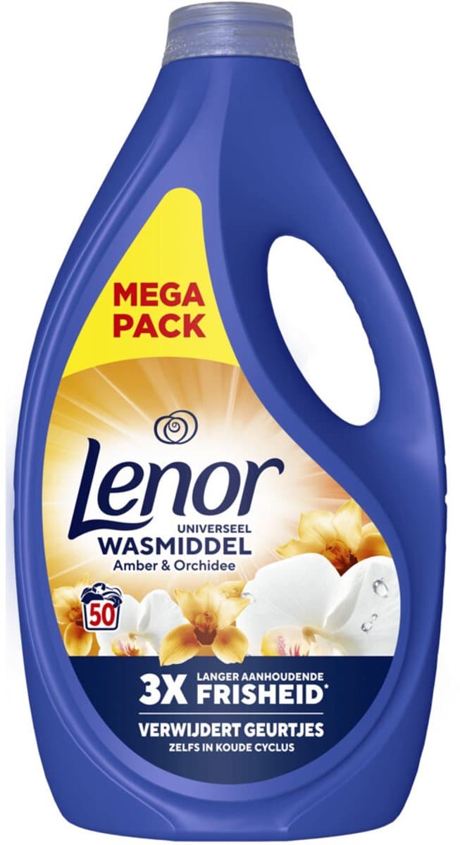 Lenor Vloeibaar Wasmiddel Amber & Orchidee 50 Wasbeurten 2250 ml — afbeelding 1