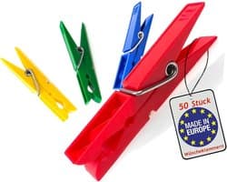 Wasknijpers Kunststof - Kledingklemmen - Kleding Drogen - Vrolijke Kleuren - 50 Stuks - Gekleurd