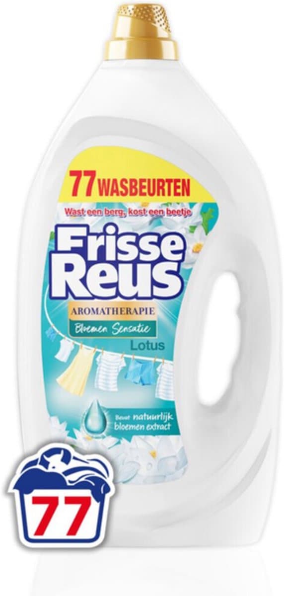 Frisse Reus Gel Lotus Vloeibaar Wasmiddel – Witte Was – Grootverpakking - 77 Wasbeurten — afbeelding 1