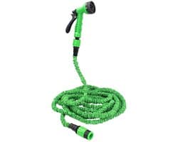 Rekbare groene spiraalslang - tot 15 meter - waterdicht - rubber