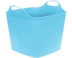 Excellent Houseware Flexibele emmer - blauw - 25 liter - kunststof - vierkant - 35 x 38 cm