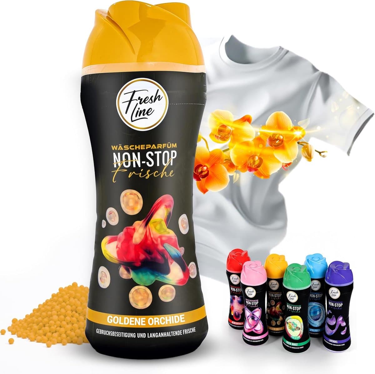 Fresh Line® - Wasverfrisser (3 pack) - Gold Orchide - Wasparfum - Geurparels - 3 x 300 g — afbeelding 1